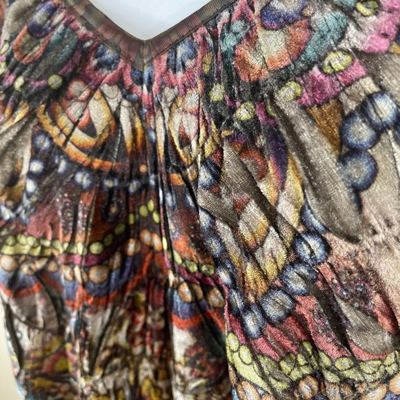 Vintage Y2K Womens Forest Fairy Velvet Velour Tunic Top Sz M Fall Artsy Boho - Picture 6 of 13